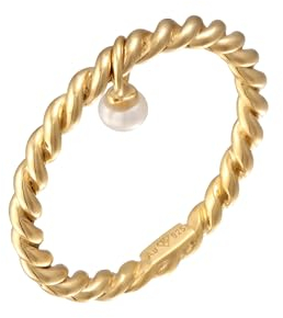 Elli Ring Damen Band Gedreht Anhänger Perle mit Süßwasserzuchtperle in 925 Sterling Silber