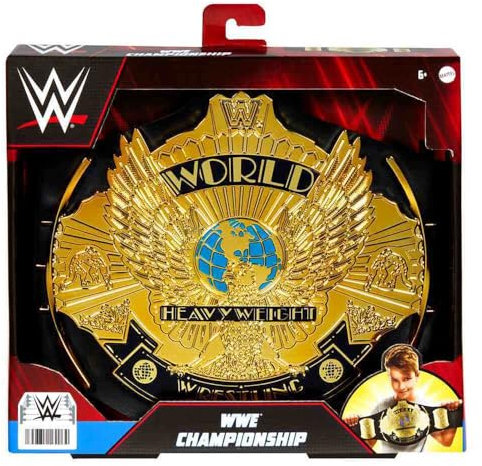 Mattel WWE HNY44 Flügeladler-Meisterschafts-Rollenspiel-Gürtel, authentisches Styling mit verstellbarem Gürtel, ab 6 Jahren, Jugendliche, Schwarz