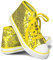 Think Jeck! Pailletten Schuhe Damen Glitzer Sneaker auch als Wendepailletten wählbar Halbhoch Damenschnürer Disco (Gelb, 42)