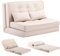 COMHOMA Sofá Convertible de 2 plazas Cama Pequeña Sofá Respaldo Ajustable de 6 Niveles, Adecuado para Salón, Dormitorio y Camping, Beige