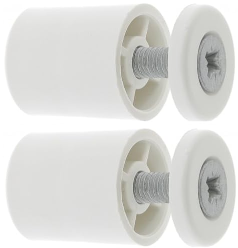cyclingcolors 2x Butée d'arrêt de lame finale de volet roulant ronde 25mm Ø22mm en PVC avec rondelle et vis Store Fenêtre Enroulement Déroulement Coffre Menuiserie, blanc