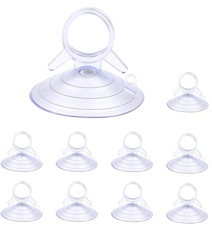 Ventose parasole – Ventose per auto, ventose in vetro per auto, 10 pezzi, anello a coda di rondine, ganci trasparenti neri, per bagno, finestre e parabrezza