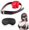 BDSM Knebel Mund Extrem,Einstellbar Mundknebel Silikon Ball Gag Zungenfixierung mit SM Augenmaske,BDSMs Spielzeug Extrem für Frauen Sklavin,Ballknebel Fesseln Sexspielzeug für Paare Extrem Sex (Rot)