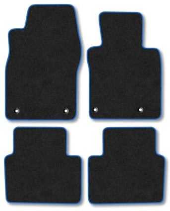 Mazda 3 (2019+) Carpet Car Mats | Blue Edge Trim Tailored Fit Floor Mats Full Coverage Protection Accessories Easy Clean Anti Slip Made in the UK