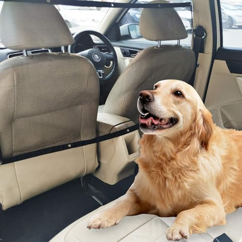 YNR Vehicle Pet Barrier Mesh Dog Car Divider Net,Dog Car Barrier 115 x 62 cm/45.3 * 24.4inch, with Adjustable Rope and Hook