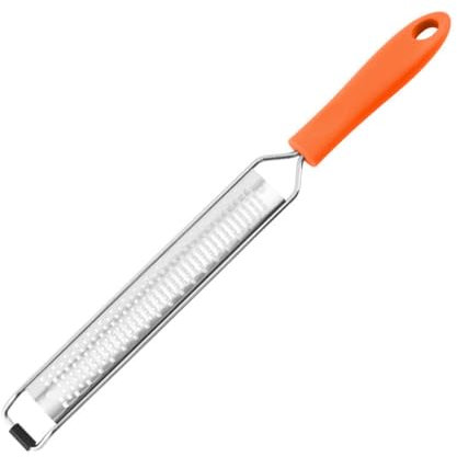Rappe a Fromage Manuelle, Zesteur Agrumes, Râpe à zesteur Premium Classic Tranchant Acier Inoxydable, pour Parmesan, Le Fromage à pâte Dur, Le Gingembre, Le Chocolat, orange