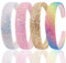 FloralGrace 4 cerchietti per capelli con paillettes scintillanti, fasce per capelli antiscivolo, per bambini e ragazze (bianco, rosa, giallo, colorato)