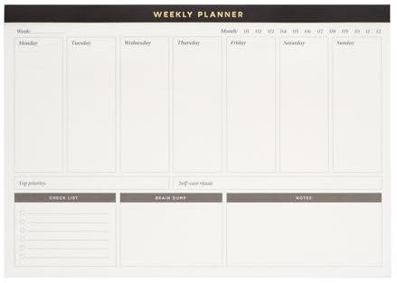 Kokonote Wochenplaner Block A4 Kalender Planer Basic Studio Tischkalender Block - Kalender Planer - Tischplaner A4 - Tischkalender ohne Datum - Schreibtischunterlage Papier