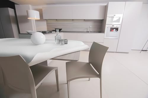 GEMITEX Molle Tischschutz, hergestellt in Italien, rutschfest, stoßfest, doppelseitig, weiß/weiß, 140 x 300 cm, dekoriert und schützt Ihren Tisch vor Stößen, Kratzern und Flüssigkeiten, mit