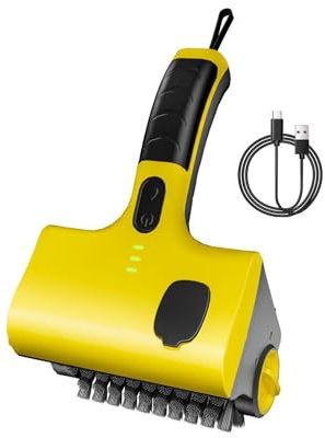 Makamsui Kabellose elektrische Grillbürste, 8 V Power, wiederaufladbare Grillreinigungsbürste mit rotierendem Reinigungsbürstenkopf und Typ-C-Ladekabel, Edelstahl, tragbarer Grillbot für Grillzubehör