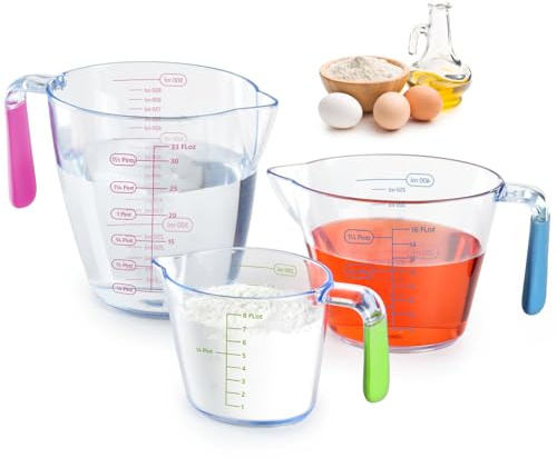 Liquid Measuring Cups with Spout 3 Pcs with ML OZ Scale