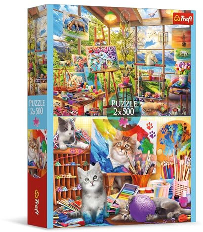Trefl – 2in1 Puzzle: Die Kunst der Malerei - 2 x 500 Teile - 2er Puzzle-Set, DIY, Kreative Unterhaltung, für Erwachsene und Kinder ab 10 Jahren