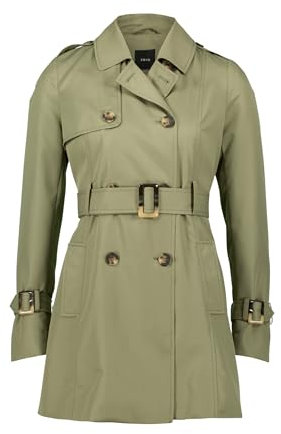 zero Damen Trenchcoat mit Bindegürtel 44, Pale Khaki