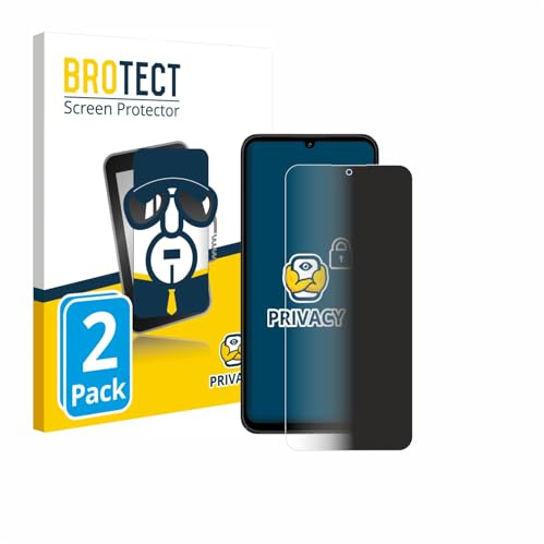 BROTECT Blickschutzfolie für ZTE Blade A55 | 2 Stück Anti-Spy Displayschutz Made in Germany Smartphones und Handys Privacy Screen Protector Blaulichtfilter Klare Folie