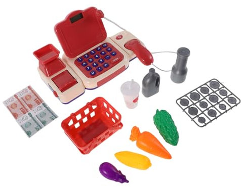 Supvox 1 Satz Kassenspielzeug für Interaktive Spielkasse mit Scanner und Sound Lernspielzeug für Supermarkt Rollenspiele Jungen Alter von Jahren