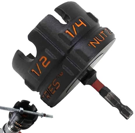 Nut Zipper Drill Attachment for Fast Nut and Bolt Removal,Universal 1/4,3/8,1/2 Threaded Rod Spinner, Impact-Driver Drill Sleeve Removal Tool (1PCS)