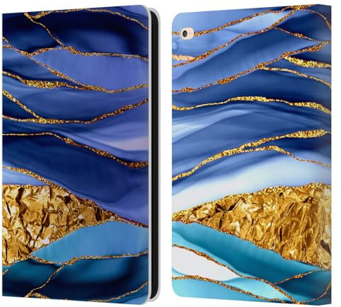 Head Case Designs Licenza Ufficiale UtArt Mari d'oro Notte Oscura Marmoreo Custodia Portafoglio in Pelle Compatibile con Apple iPad Air 2 (2014)