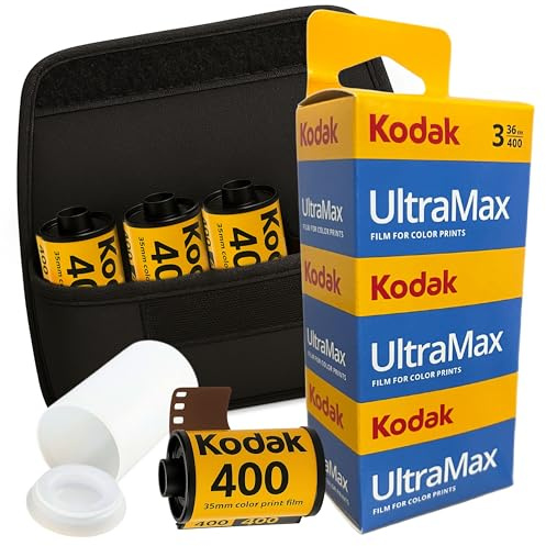 Camera Film Bundle with Kodak Ultramax 400 Triple Pack 36 Exposures and Clikoze 35mm Film Case