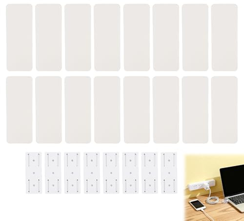8 Pièces de Support de Douille Auto-Adhésif sans Poinçon, Support Mural Multiprise, Multiprise Fixation Murale, Fixation Murale pour Multiprises et Accessoires, pour Organiser Votre Bureau, Cuisine