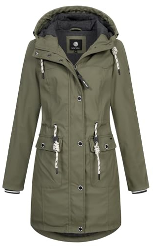 NEW VIEW Damen Regenjacke wasserabweisender Parka Annika Long mit Kapuze