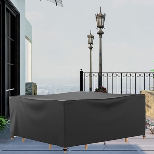 Wasserdichte Garten-Pelzabdeckungen, 174 x 160 x 60 cm, strapazierfähiges 420D-Oxford-Gewebe, winddichte Schutzhüllen für den Außenbereich, Terrasse, Rattan, Würfel, Tischfell-Sets, Sitzgruppen