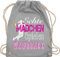 Turnbeutel Rucksack - EM 2026 Trikot Ersatz - Echte Mädchen Spielen Handball weiß - Unisize - Hellgrau - geschenke für handballer handballbeutel hanball habdball beutel kinderturnbeutel halbball