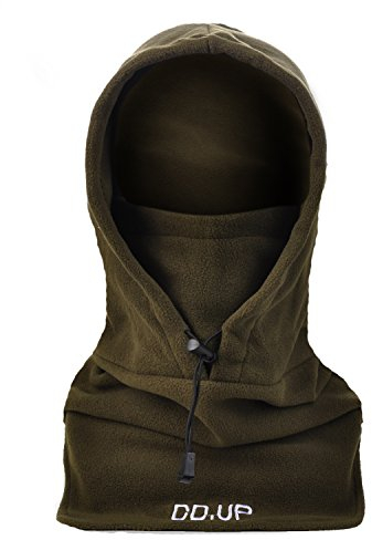 DD.UP MZ Balaclava Windproof Ski Mask Thermal Hood Heavyweight Winter Warm Motocycle Face Cover Hat for Mens Unise Army Green