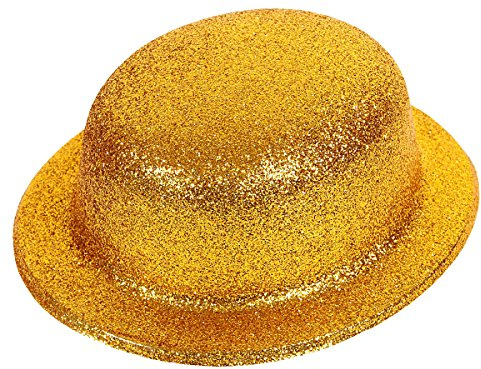 Alsino Glitzer Disco Melonen Hut Partyhut Glitzerhut Melone, Variante wählen:MEL-03 Glitzer gold