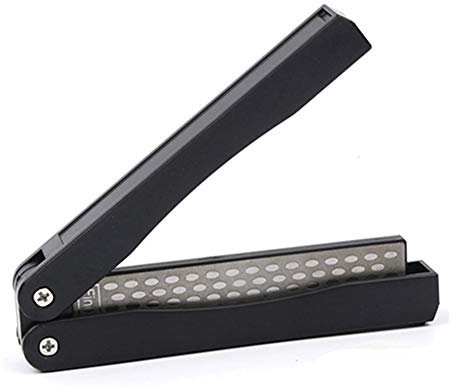 Egurs Double Sided Sharpener Fine/Coarse,Pocket Knife Sharpener Foldable Diamond sharpener for Outdoor Camping Garden Kitchen
