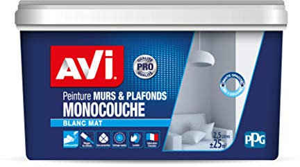 Avi 396848 Peinture M&P Monocouche Mat, Mono Blanc, 2,5 L