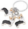 VOSAREA Corgi Schlüsselanhänger, Niedlichen Corgi Hund Schlüsselring Metall Schlüsselanhänger, Autoschlüsselanhänger, Bag Charm,