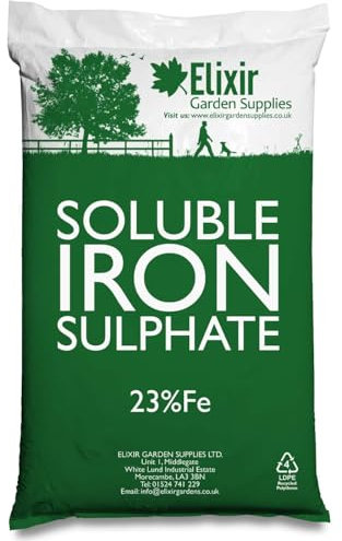 Elixir Gardens 23% FE Soluble Iron/Ferrous Sulphate | Lawn Tonic & Grass Green-Up| 10kg Bag | Makes 800L of Liquid Feed