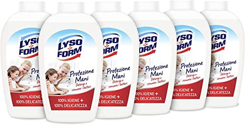 Lysoform Ricarica Sapone Igienizzante Mani Delicatezza + Freschezza Confezione Rispamio 6 pezzi da 250 ML