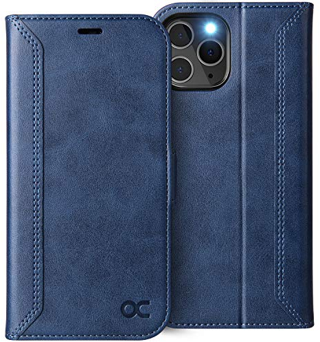 OCASE iPhone 12 Pro Max Case, iPhone 12 Pro Max Retro Wallet 5G Case, PU Leather Folio Flip Case with RFID Blocking Card Holder, Shockproof Phone Cover Compatible For iPhone 12ProMax 6.7 Inch-Blue
