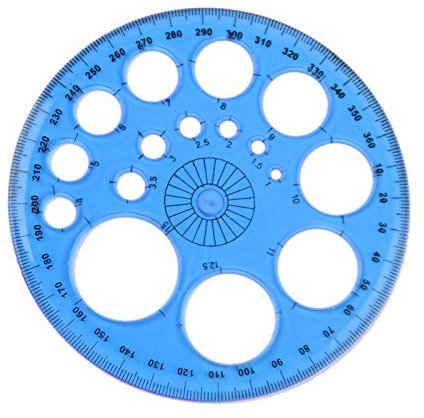 1pc Plastikdreihundertsechzig Grad Rund Lineal Patchwork Lineal Büro-zubehör (zufällige Farbe)