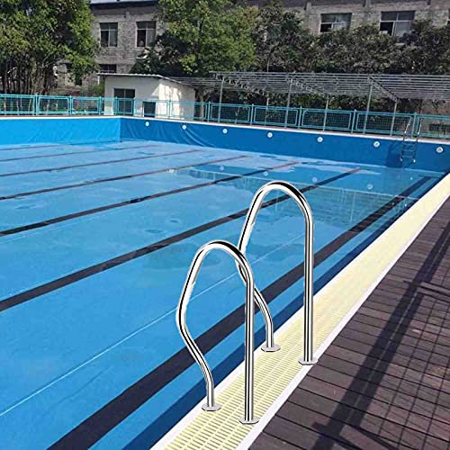 MYAOU Balustrades de Piscine, balustrades d'escalier de Piscine en Acier Inoxydable, balustrades de sécurité de Pont à Installation Rapide (Hauteur : 80 cm)