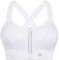 YIANNA Damen Sport BH Starker Halt Grosse Grössen Bustier Ohne Buegel Gepolstert Vorderverschluss Reißverschluss Yoga Sports Bra Crop Top Weiß 4XL 151