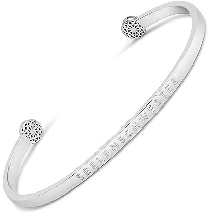 SIMPLE PLEDGE | Seelenschwester Armreif | Armband Damen mit Gravur in Silber, Gold, Roségold | Perfekt als Schmuck Geschenk | Blindgravur