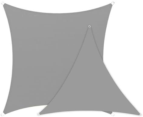 Orning Sonnenschirm für Garten Teich, wasserdicht, Dreieck, Sonnensegel Drachen, Schatten, Pergola, UV-Schutz, Regenmarkise Befestigungskit für Kerze im Freien, graues Dreieck, 3 x 3 x 4,3 m
