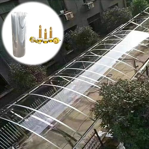 XINGWANGG Transparent Polycarbonat Gewächshausplatten Wasserdicht Klar und UV-geschützt Dach Platten,Vordach Überdachung,für Garten,Terrasse Vordächer,Pavillon,Terrassen,AußEnbereich,Anpassbar (1x3m)