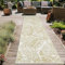 Teppich-Traum Wetterfester Outdoor Teppich Kunststoff wasserfest Garten Balkon Terrasse Camping Läufer lang Blätter-Design beige 90 x 300 cm