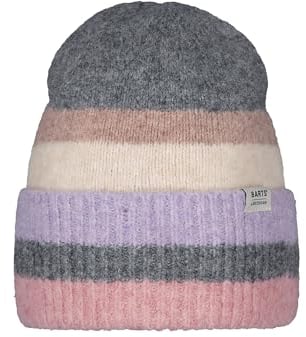 Barts W Simonie Beanie Grau - Weiche gestreifte Damen Mütze, Größe One Size - Farbe Dark Heather