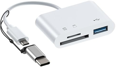 Lector de tarjetas de memoria tipo C, 3 en 1 USB C USB 3.0 tipo C S.D lectores de tarjetas con soporte para múltiples tarjetas, adaptadores de tarjeta de memoria USB C de alta velocidad, adaptadores