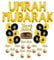 Umrah Mubarak Party Dekoration Folienballons Kuchen Cupcake Toppers - Gold