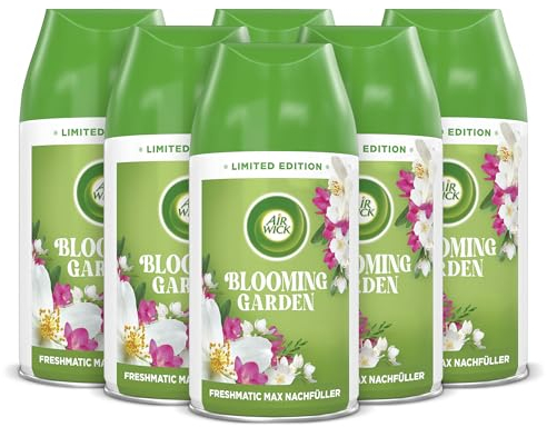 Air Wick Freshmatic Max Raumspray – Nachfüller für den Air Wick Freshmatic Max – Duft: Blooming Garden – 6 x 250 ml Nachfüller