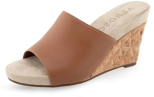 Aerosoles Damen Pierce Keilsandale, Hellbraunes PU-Leder, 44.5 EU Weit