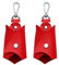 JNNJ 2 Pièces étuis Clés Voiture Créatif, Porte-Clés Voiture En Forme Chauve-Souris, étuis De Clés Chauve-Souris En Cuir PU, étui Personnalisé Pour Tous Types Clés De Voiture Moto(Rouge)