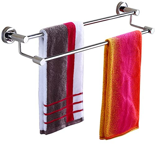 ZLWEI Barre Porte-Serviettes Double en Acier Inoxydable 80 cm, 100 cm, 120 cm, Porte-Serviettes de Bain Poli Mural for Salle de Bain et Cuisine (Argent) (Taille : 120 cm) (Color : Multi-Colored, Siz