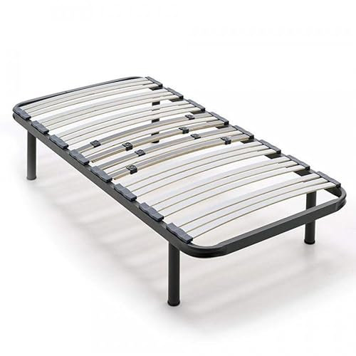HOGAR24 ES Sommier Multi-Lattes, régulation Lombaire Adaptable, Structure en Tube d'acier de 40 x 30 mm, Dimensions : 80 x 190 cm, avec Jeu de 4 Pieds cylindriques de 26 cm