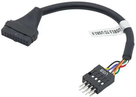 Paopaoldm Cavo adattatore per scheda madre da USB 2.0 a 9 pin maschio a USB 3.0 20 pin femmina, cavo adattatore per connessione migliorata, 15 cm, cavo connettore USB To2.0
